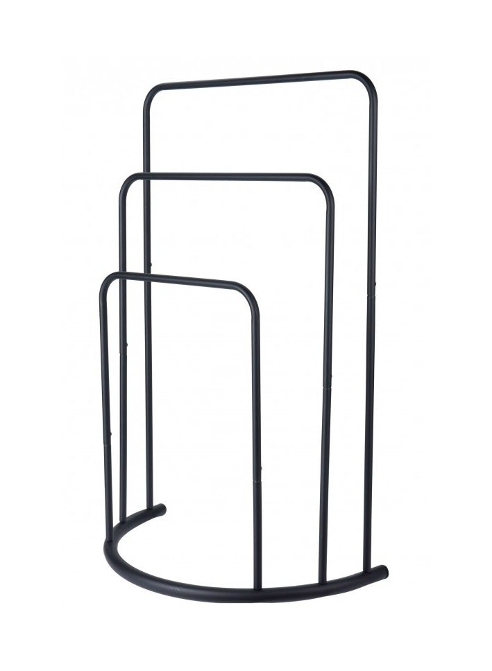 Homesmiths Homesmiths Black Metal Towel Rack - Modern Bathroom Organizer - Image 2