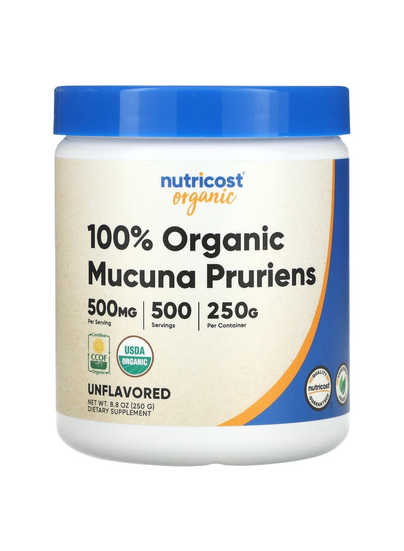 Nutricost 100% Organic Mucuna Pruriens, Unflavored, 8.8 oz (250 g)