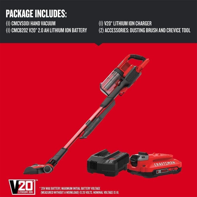 CRAFTSMAN CRAFTSMAN V20 Cordless Stick Vacuum Kit Removable Battery Included CMCVS001D1  - Image 3