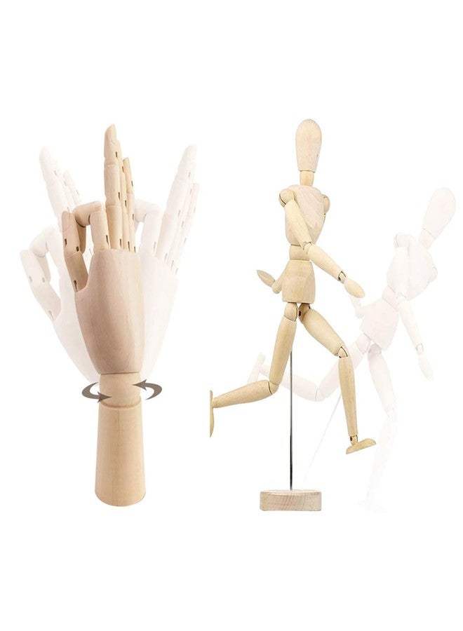 Haniforever 2 Pack 8" Poseable Drawing Mannequin,7" Little Hand Model,Artists Wooden Drawing Figure Animation Dolls Figure Supplies Stop Motion Art Manikin Drawing Tools for Decor,Painting,Sketching,Gifts - Image 4