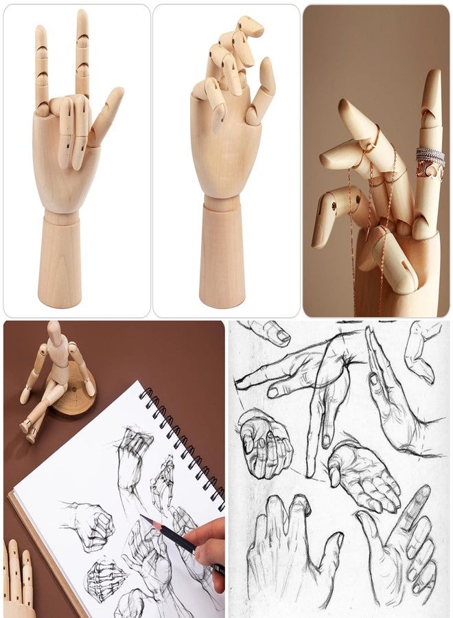 Haniforever 2 Pack 8" Poseable Drawing Mannequin,7" Little Hand Model,Artists Wooden Drawing Figure Animation Dolls Figure Supplies Stop Motion Art Manikin Drawing Tools for Decor,Painting,Sketching,Gifts - Image 3