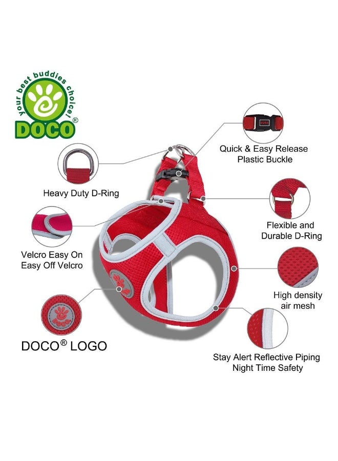 DOCO® Athletica QUICK FIT Reflective Harness XXX.Small-24-28cm / 0.5-0.9kg-Safety Orange - Image 2