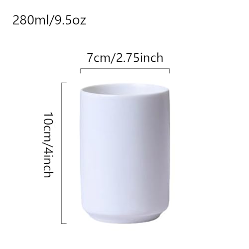 RabyLeo Japanese simple black and white style, handleless ceramic mug, tea cup, toothbrush holder, coffee cups (White) - Image 2