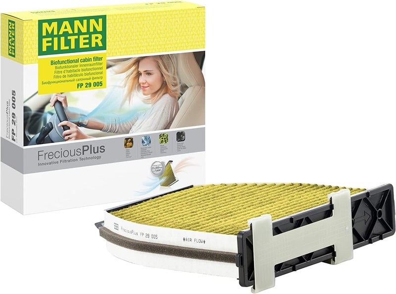 MANN FILTER فلتر داخلي أصلي MANN-FILTER FP 29 005 – فلتر حبوب اللقاح البيوفونكشنال FreciousPlus – للسيارات الركابية - Image 1