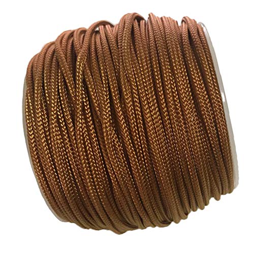 Y-Axis Roll of 60 Yards 2.0mm Light Brown (Bronze) Braided Nylon Lift Shade Cord with 6 Pack Brown Wood Cord Knobs + Soft Tape - Image 3