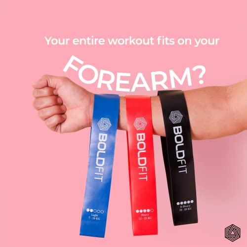 Boldfit Resistance Bands Mini Loop Set (Pack of 5) Hip Band / Toning Exercise Band for Gym Booty Belt / Latex Band / Thera Band / Theraband for Fitness, Multicolor, (RMiniloop1) - Image 4