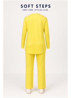 Soft Steps Yellow Plain Suit, Set Of 2 Pieces L  - Image 2