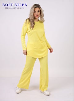 Soft Steps Yellow Plain Suit, Set Of 2 Pieces L  - Image 3