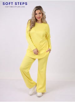 Soft Steps Yellow Plain Suit, Set Of 2 Pieces L  - Image 5