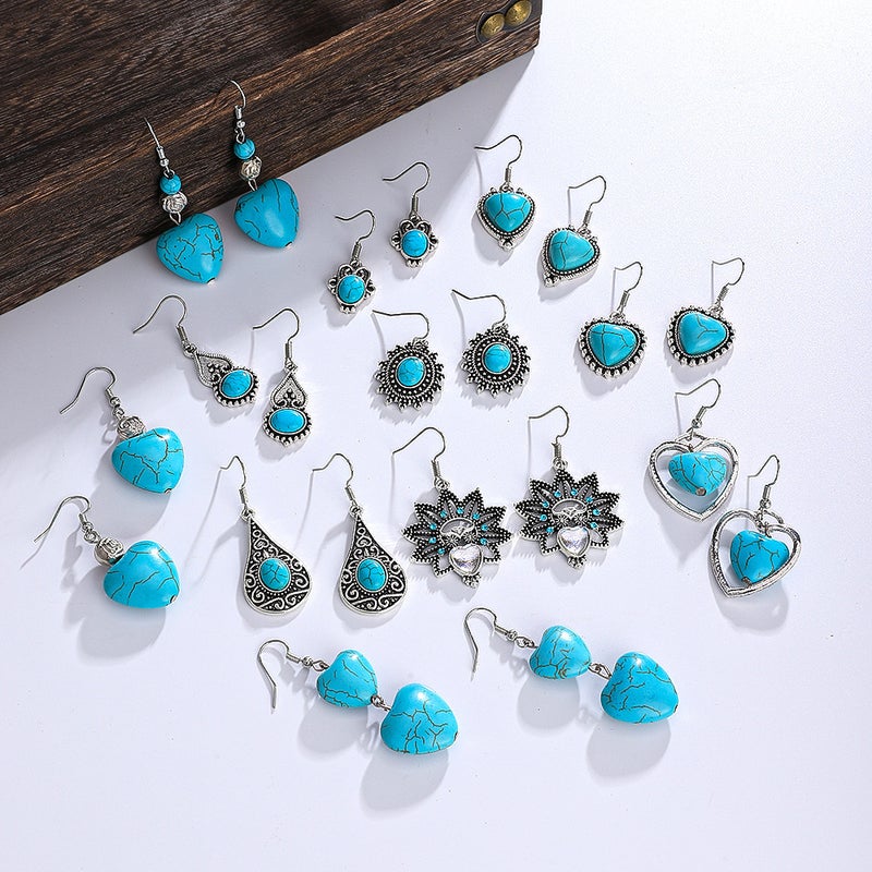 ofeankri Bohemian Turquoise Tassel Earrings - Retro Ethnic Style for Women - Image 3