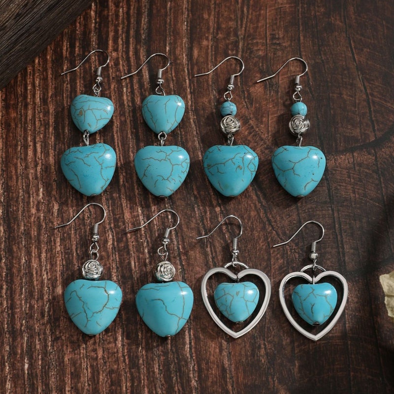 ofeankri Bohemian Turquoise Tassel Earrings - Retro Ethnic Style for Women - Image 2