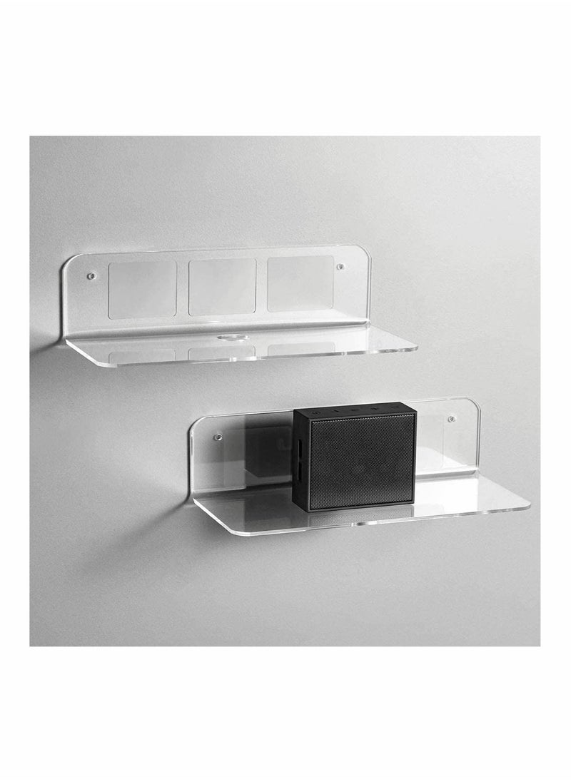 Excefore - Acrylic Shelves Wall Bookshelf for Kids Toy, Clear Invisible Small Picture Ledge Window Shelf,Floating Book Shelves for Kids Room Nursery Wall Rack, Easily Expand Wall Space, 2 Pcs - Image 1