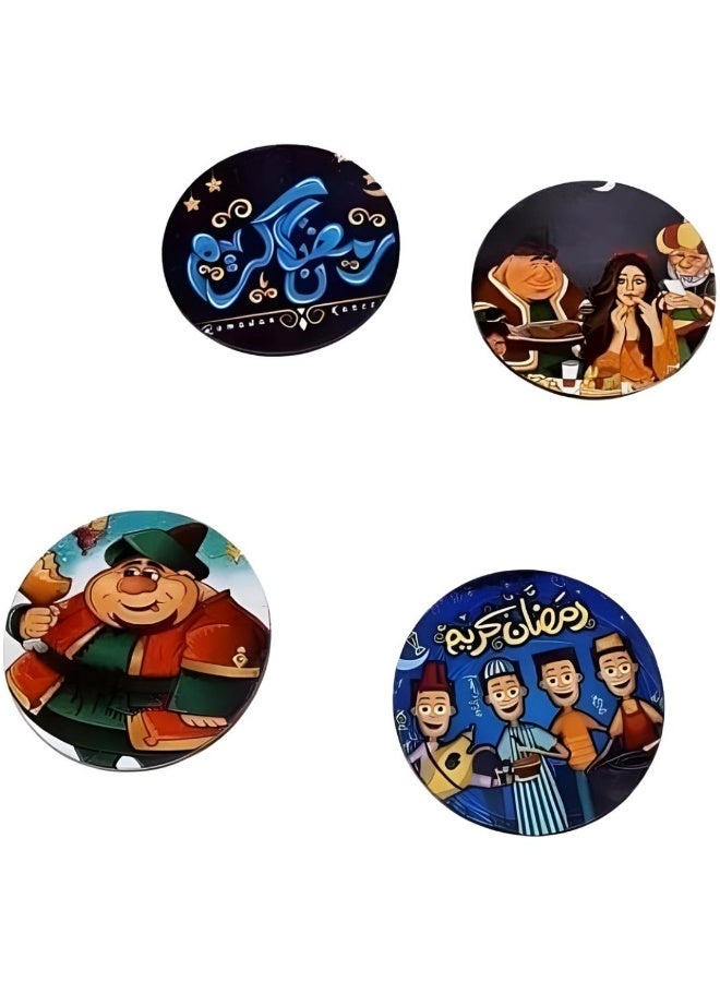 Elegant Wooden Ramadan Coasters – 4-Piece Printed Set - Image 1