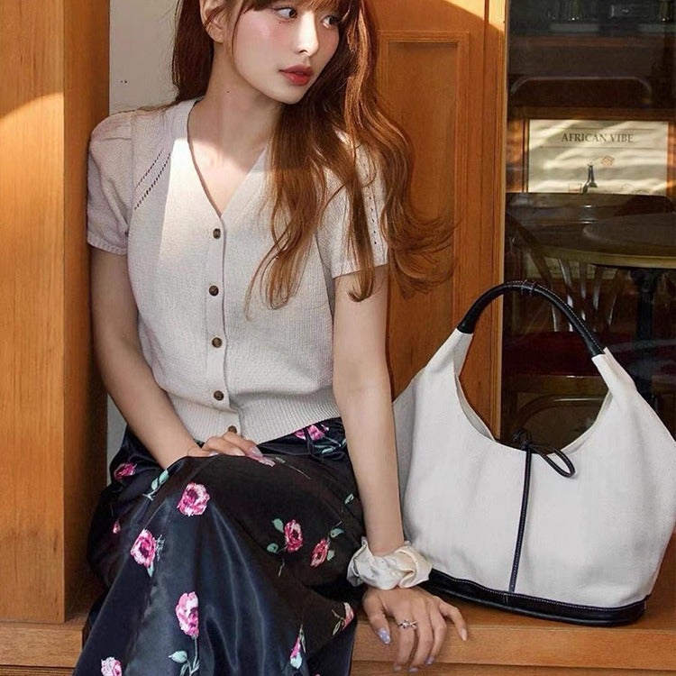Women's Retro Patchwork Large Capacity Shoulder Bag Tote Handbag - Image 5