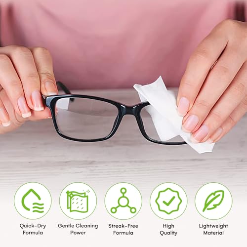 Care Touch Lens Wipes for Eyeglasses- 100 Count Individually Wrapped Pre- Moistened Wipes, 5 x 6 Inch- Camera Lens, Sunglasses and Glasses Cleaner,- Gentle and Portable for Cleaning of Optical Devices - Image 5