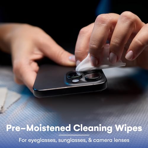 Care Touch Lens Wipes for Eyeglasses- 100 Count Individually Wrapped Pre- Moistened Wipes, 5 x 6 Inch- Camera Lens, Sunglasses and Glasses Cleaner,- Gentle and Portable for Cleaning of Optical Devices - Image 2