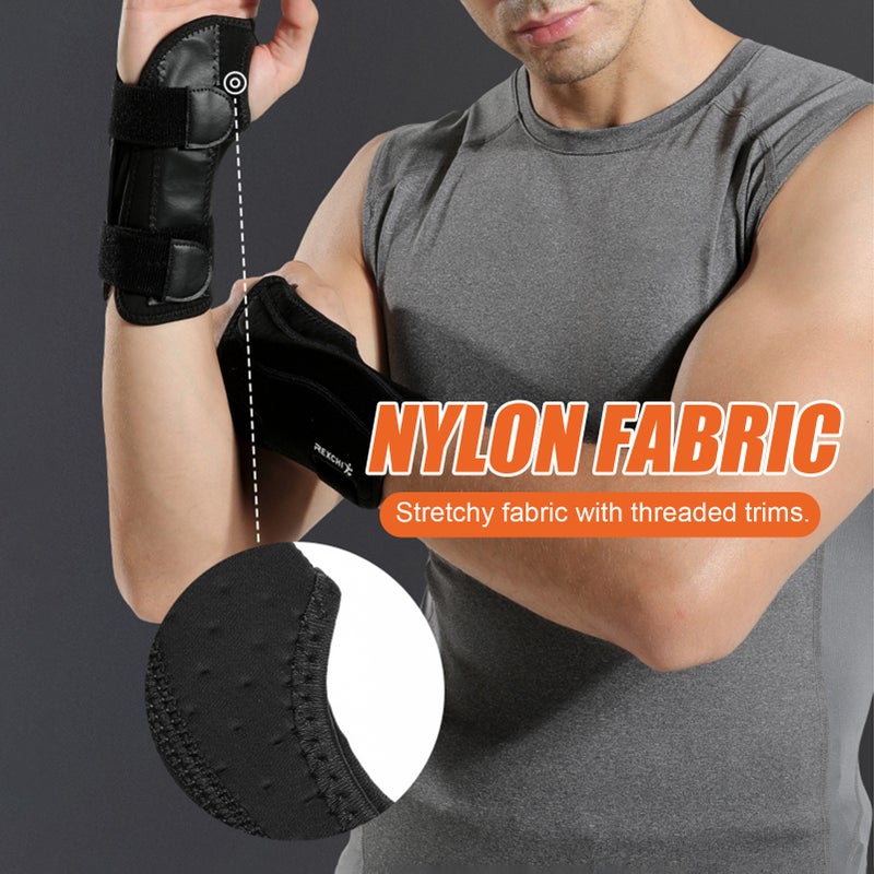 Right Hand Wrist Brace: Medium Size, Breathable Stretchy Nylon - Removable Metal Splint Wrist Protector for Wrist Pain Relief, Injury Recovery, Daily Sports Support - Image 3