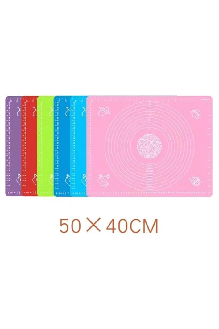 Large Silicone Dough Mat - With Sizes For Rolling Pizza And Pastry - 50 x 40 cm - Color Changing  - Image 3