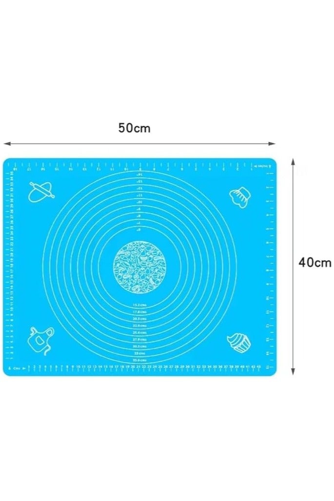 Large Silicone Dough Mat - With Sizes For Rolling Pizza And Pastry - 50 x 40 cm - Color Changing  - Image 2
