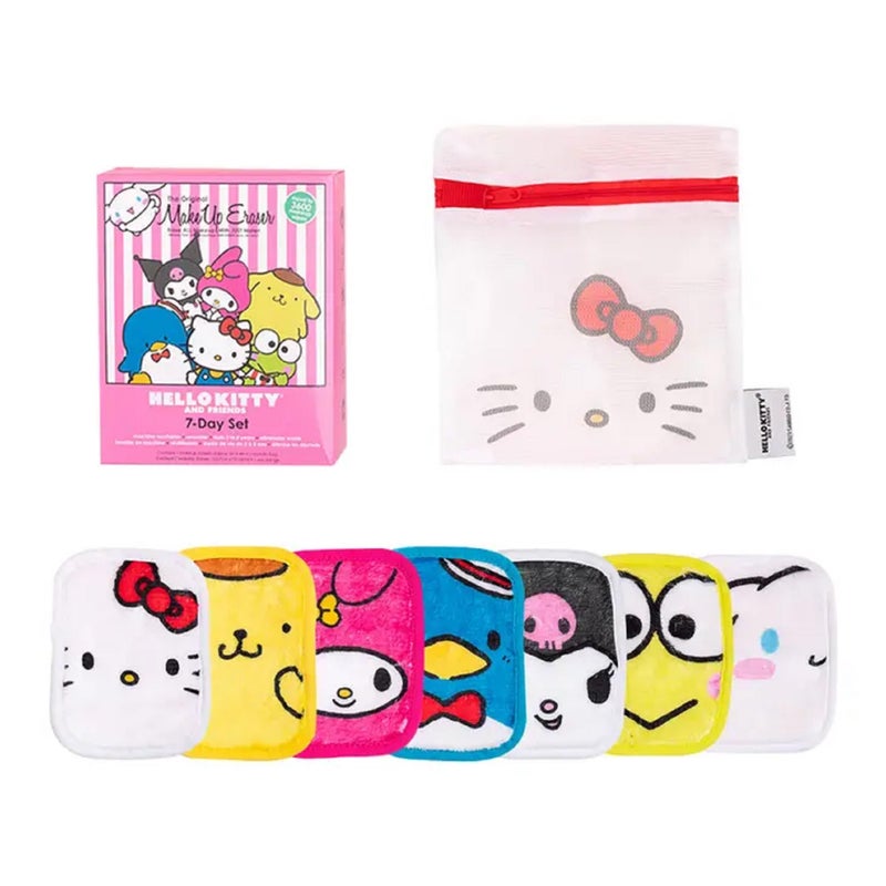 Makeup Eraser The Original MakeUp Eraser, 7-Day Set, Erase All Makeup With Just Water, Including Waterproof Mascara, Eyeliner, Foundation, Lipstick, Sunscreen, and More! (Hello Kitty and Friends), 7ct. - Image 1