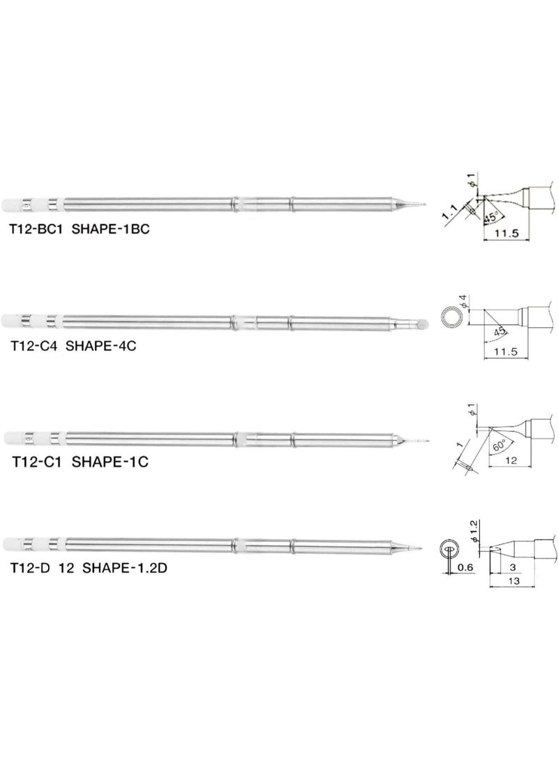 LAMAY T12 Series Solder Iron Tips For Soldering Rework Station For T12-C4 T12-BC1 T12-D12 T12-BC1 (Size : B) - Image 4