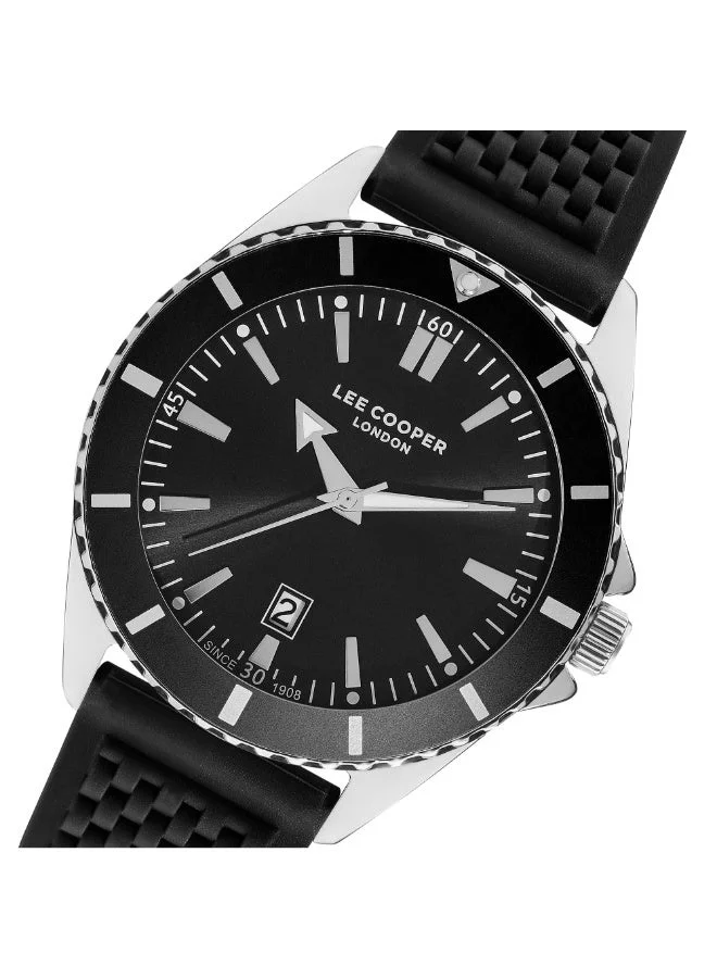 Lee Cooper Black Men's Silicone Analog Watch LC07361.351 - 45 mm for Men | Best Price UAE
