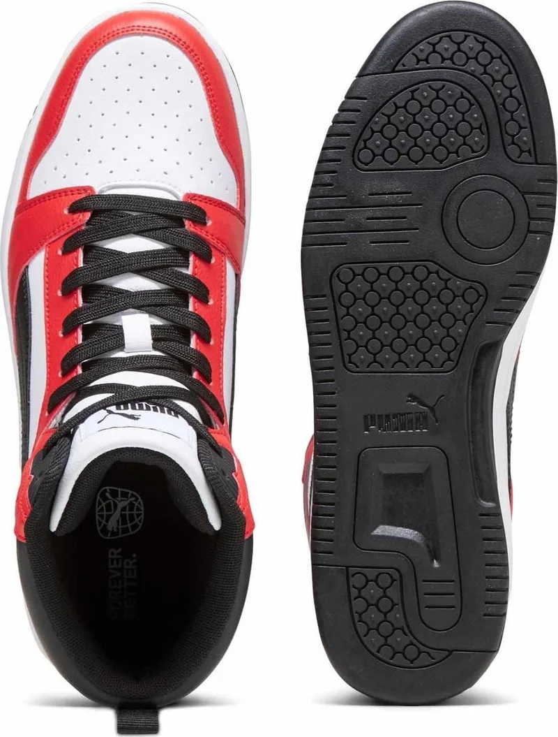 PUMA Rebound V6 Unisex Casual Sports Shoes 392326-04 Black-Red