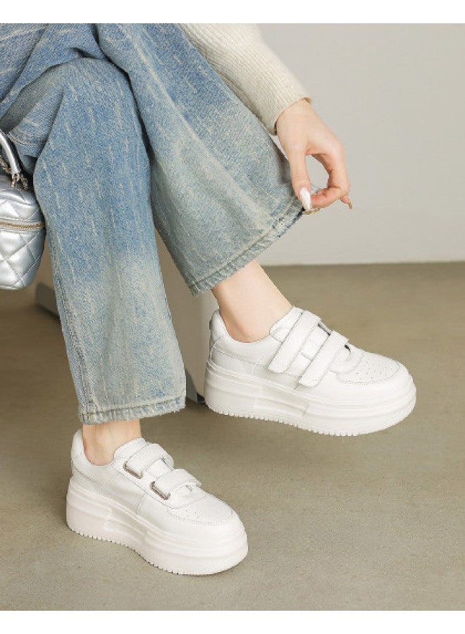 AME Platform Sneakers Women 2025 New Velcro Casual Shoes, Thick-soled Height-increasing Shoes For Petite Women - Image 1