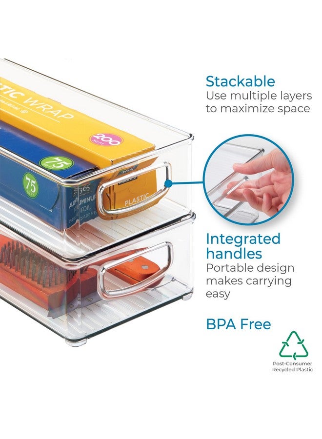 InterDesign iDesign BPA-Free Plastic Pantry and Kitchen Storage, Freezer and Fridge Organizer Bin with Easy Grip Handles - 16" x 6" x 3", Clear - Image 4