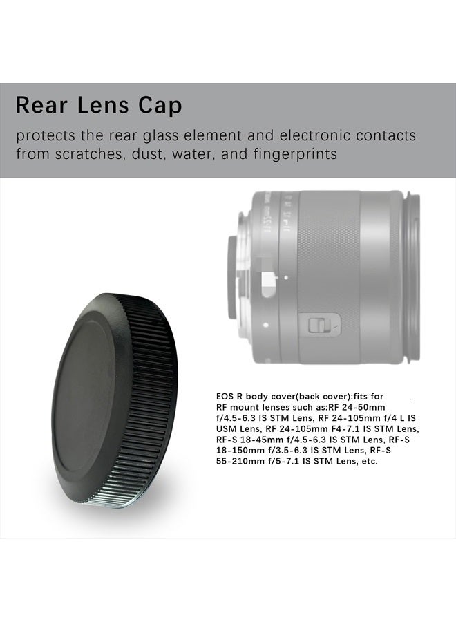 AMOTOK Camera Body and Rear Lens caps,Compatible with RF Mount Mirrorless RP EF R5 R6 Cameras.and RF 35mm f/1.8 is Macro STM,RF 50mm f/1.2L USM Lens - Image 4