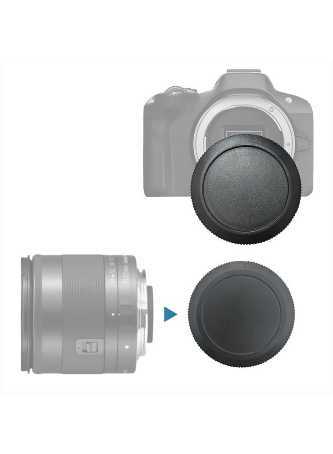 AMOTOK Camera Body and Rear Lens caps,Compatible with RF Mount Mirrorless RP EF R5 R6 Cameras.and RF 35mm f/1.8 is Macro STM,RF 50mm f/1.2L USM Lens - Image 2