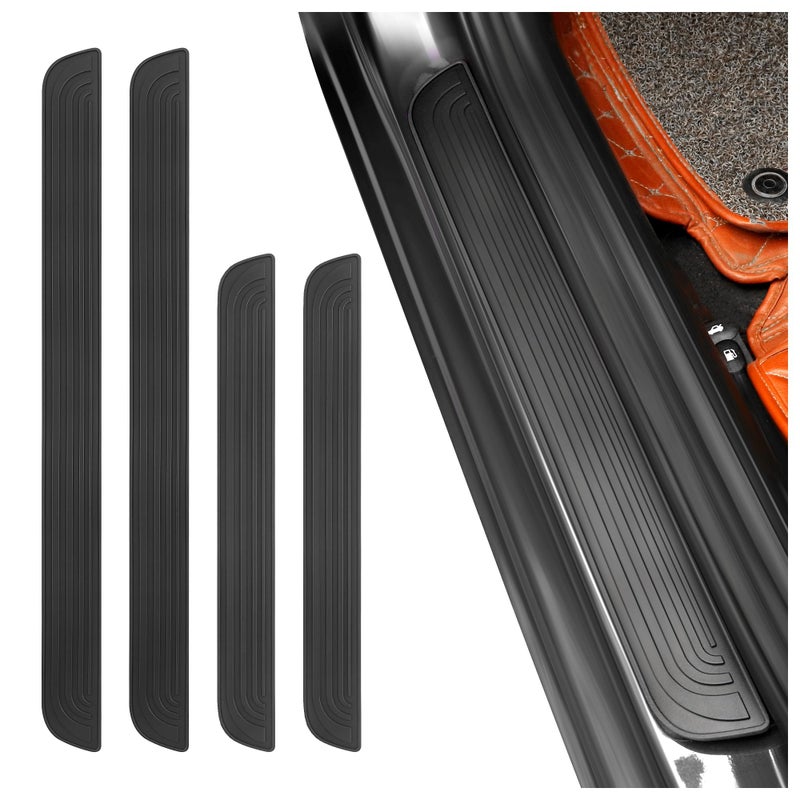 KIFIDAN 4PCS Car Door Sill Protector,Anti-Scratch & Waterproof Car Door Sills Scratch Protection,Universal Car Exterior Accessories Automotive Door Entry Guard for Car,Truck,SUV (Black, Width 1.57") - Image 1