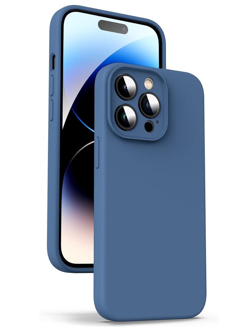 ELTRAZONE SLIM FIT SOFT TPU CASE FOR IPHONE 14 PRO MAX, FLEXIBLE SILICONE COVER WITH MATTE FINISH (BLUE) - Image 1