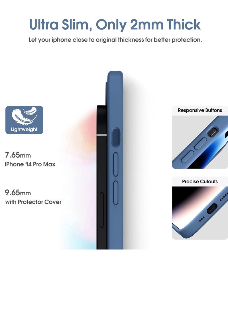 ELTRAZONE SLIM FIT SOFT TPU CASE FOR IPHONE 14 PRO MAX, FLEXIBLE SILICONE COVER WITH MATTE FINISH (BLUE) - Image 4