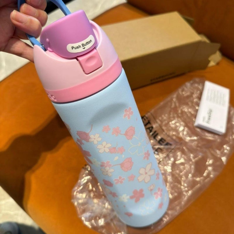 ستاربكس Starbucks X Owala 2026 Sakura Limited Insulated Water Bottle 24oz Straw Cup - Image 3