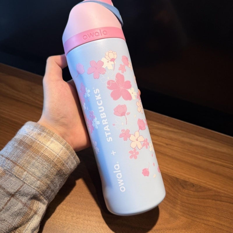 ستاربكس Starbucks X Owala 2026 Sakura Limited Insulated Water Bottle 24oz Straw Cup - Image 2