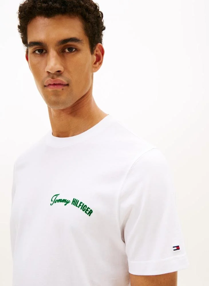 تومي هيلفيغر Back Logo Jersey Crew Neck T-Shirt