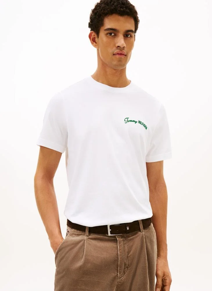 تومي هيلفيغر Back Logo Jersey Crew Neck T-Shirt