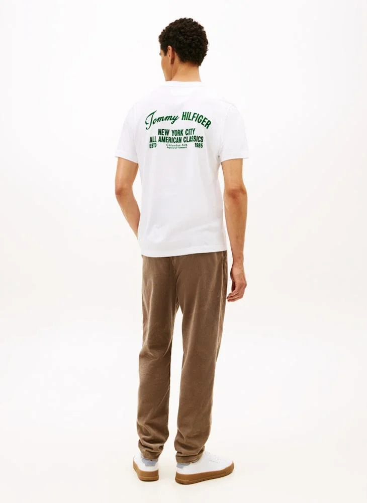 تومي هيلفيغر Back Logo Jersey Crew Neck T-Shirt