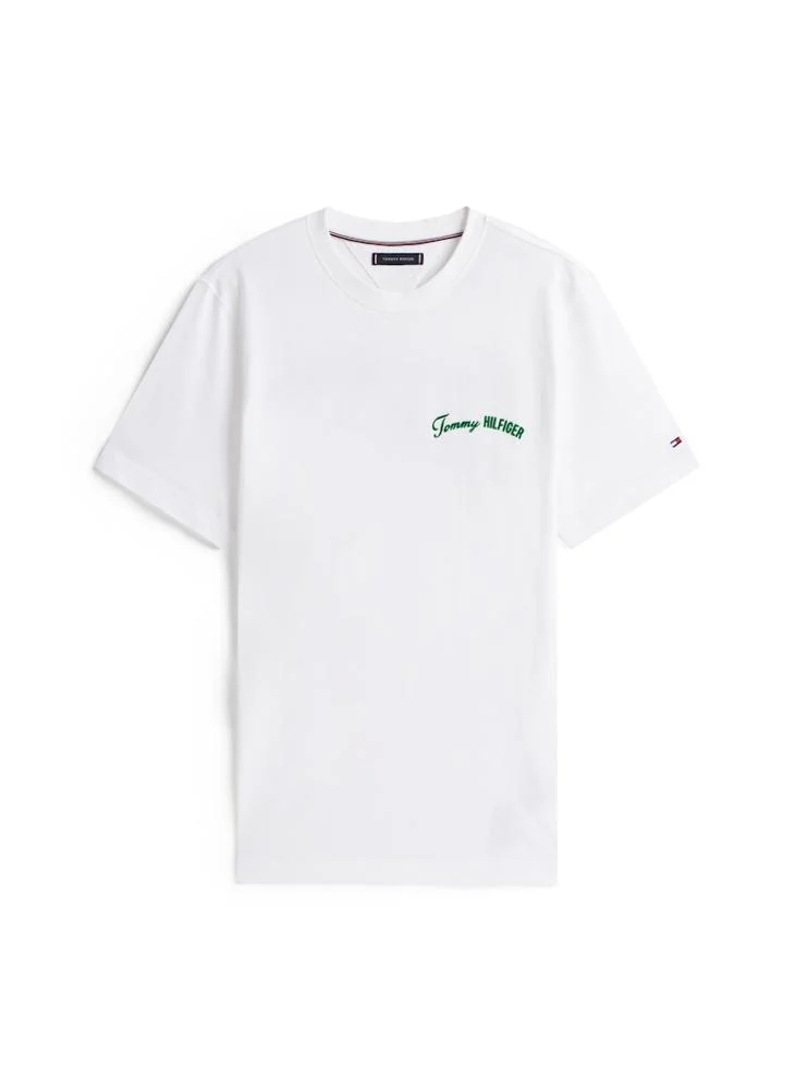 تومي هيلفيغر Back Logo Jersey Crew Neck T-Shirt