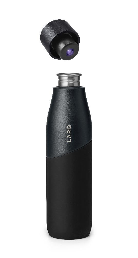 LARQ Bottle Movement PureVis 32 oz- Lightweight Self-Cleaning and Non-Insulated Stainless Steel Water Bottle with UV Water Purifier | Reusable & Travel Friendly, 1-Year Warranty, Black/Onyx - Image 4