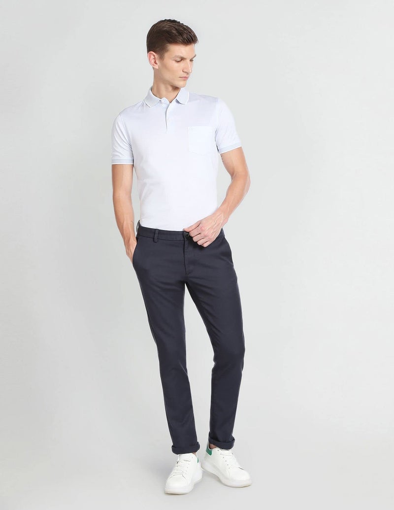 Arrow Men's Solid Slim Fit Acrylic Casual Trouser (ASCBTRO0006_Navy_38) - Image 3