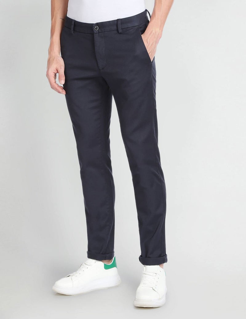 Arrow Men's Solid Slim Fit Acrylic Casual Trouser (ASCBTRO0006_Navy_38) - Image 5