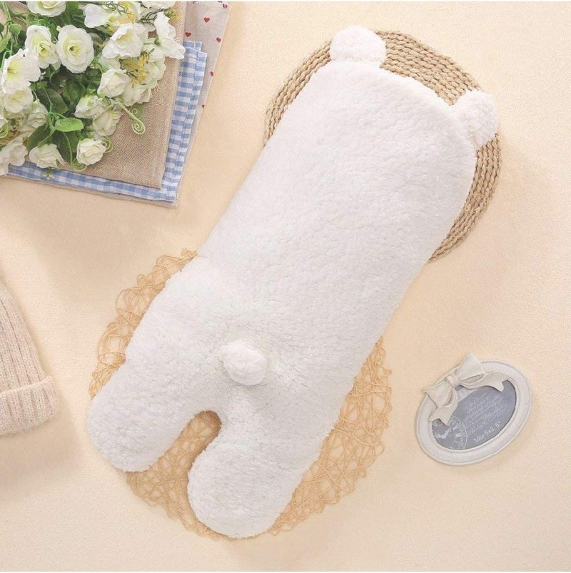 First Kick First Kick Baby Blankets New Born Pack of Hooded Supersoft Wearable Wrapper Durable Fleece Polyester Cum Baby Sleeping Bag for Babies 70 cm x 76 cm 06 Months White Sherpa - Image 4
