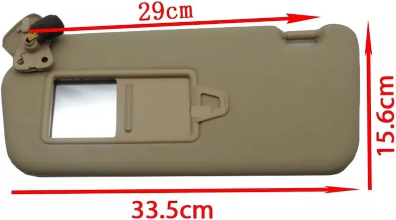 QASULER Beige Car Sun Visor with Mirror for Hyundai Accent - Image 2