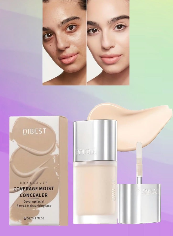QiBest خافي العيوب السائل المرطب لتغطية العيوب الوجهية وترطيب البشرة - خافي العيوب المتقدم للبقع الداكنة وآثار حب الشباب - كريم خافي العيوب لتحديد الوجه 04 - Image 1