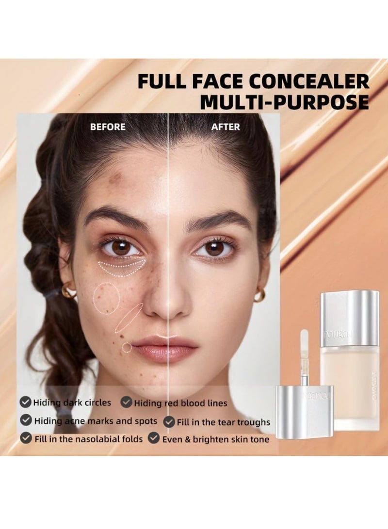 QiBest خافي العيوب السائل المرطب لتغطية العيوب الوجهية وترطيب البشرة - خافي العيوب المتقدم للبقع الداكنة وآثار حب الشباب - كريم خافي العيوب لتحديد الوجه 04 - Image 5