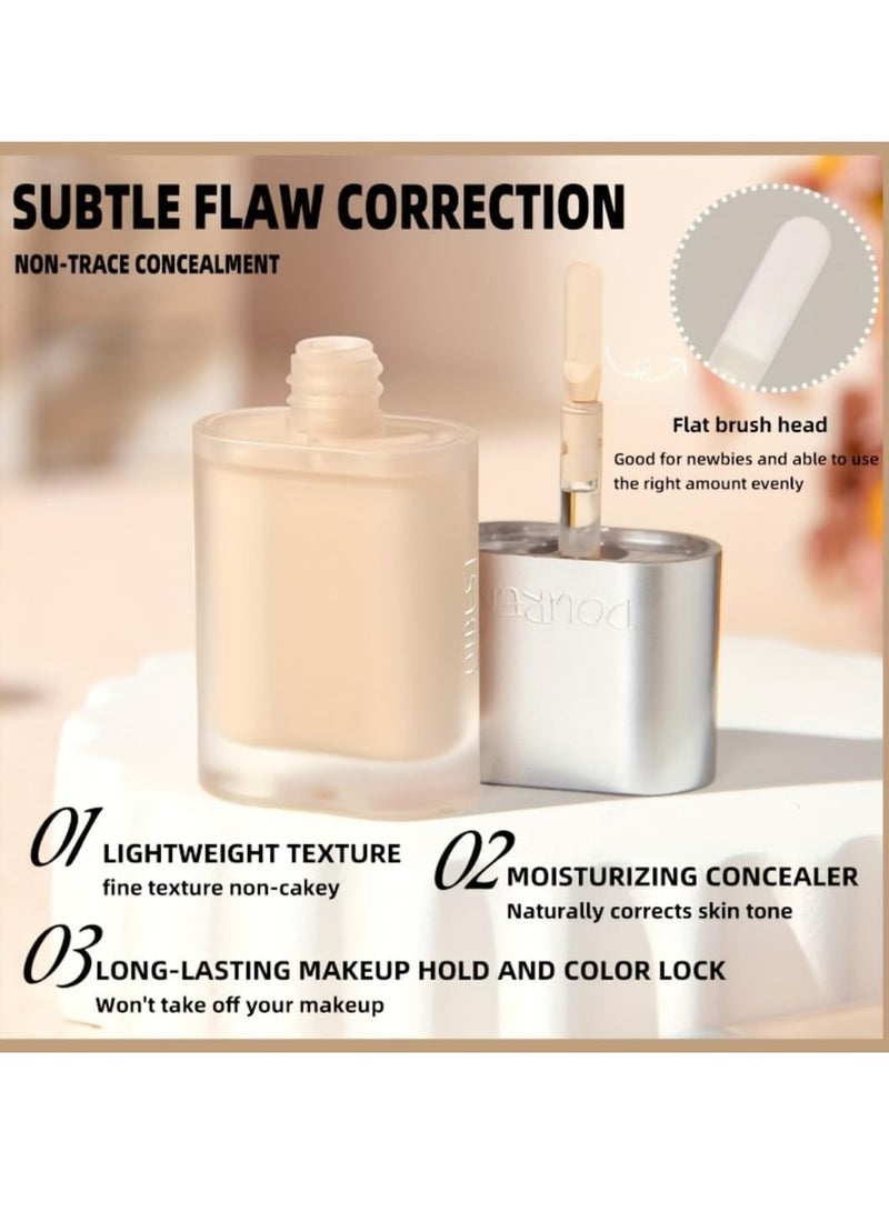 QiBest خافي العيوب السائل المرطب لتغطية العيوب الوجهية وترطيب البشرة - خافي العيوب المتقدم للبقع الداكنة وآثار حب الشباب - كريم خافي العيوب لتحديد الوجه 04 - Image 4