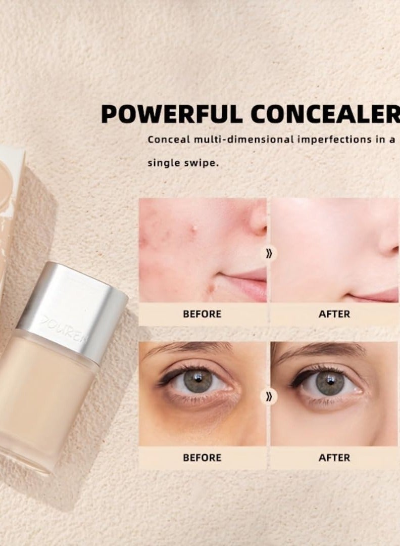 QiBest خافي العيوب السائل المرطب لتغطية العيوب الوجهية وترطيب البشرة - خافي العيوب المتقدم للبقع الداكنة وآثار حب الشباب - كريم خافي العيوب لتحديد الوجه 04 - Image 2