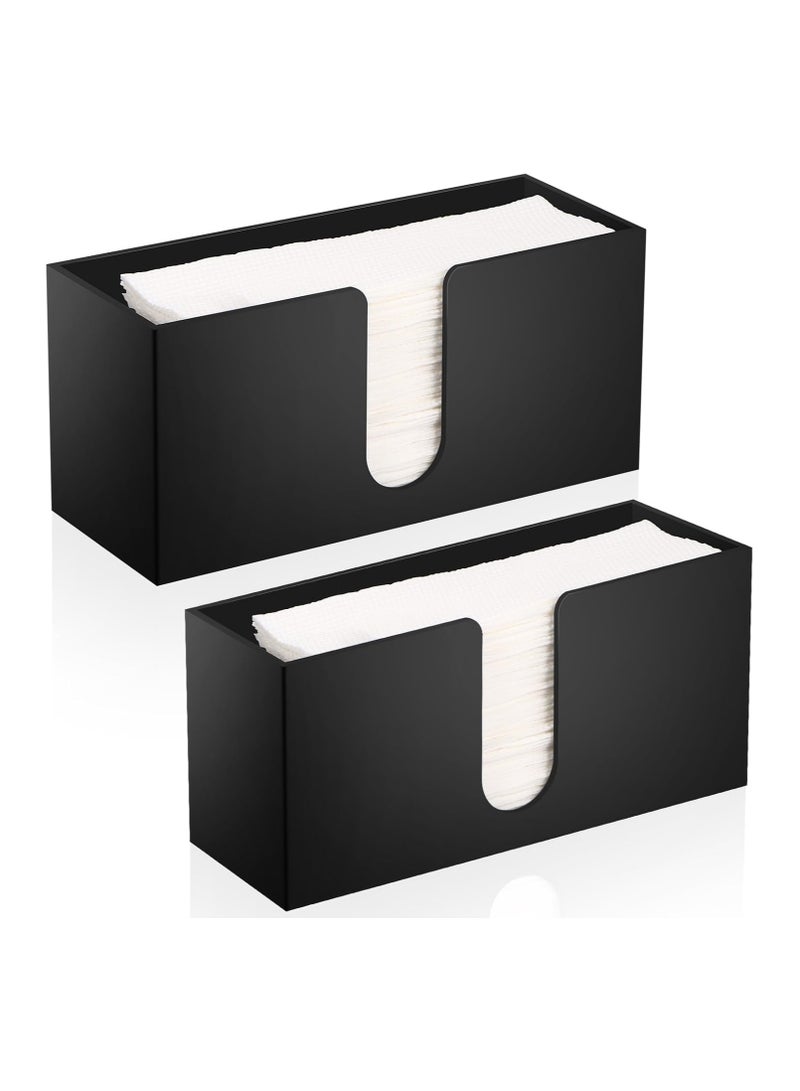 TPGP 2Pack Black Paper Towel Dispenser Countertop Acrylic Paper Towel Holder for Bathroom Folded Paper Towel Dispenser Clear Trifold Paper Napkin Holder for Z-fold C-fold MultiFold Trifold - Home Kitchen  - Image 1